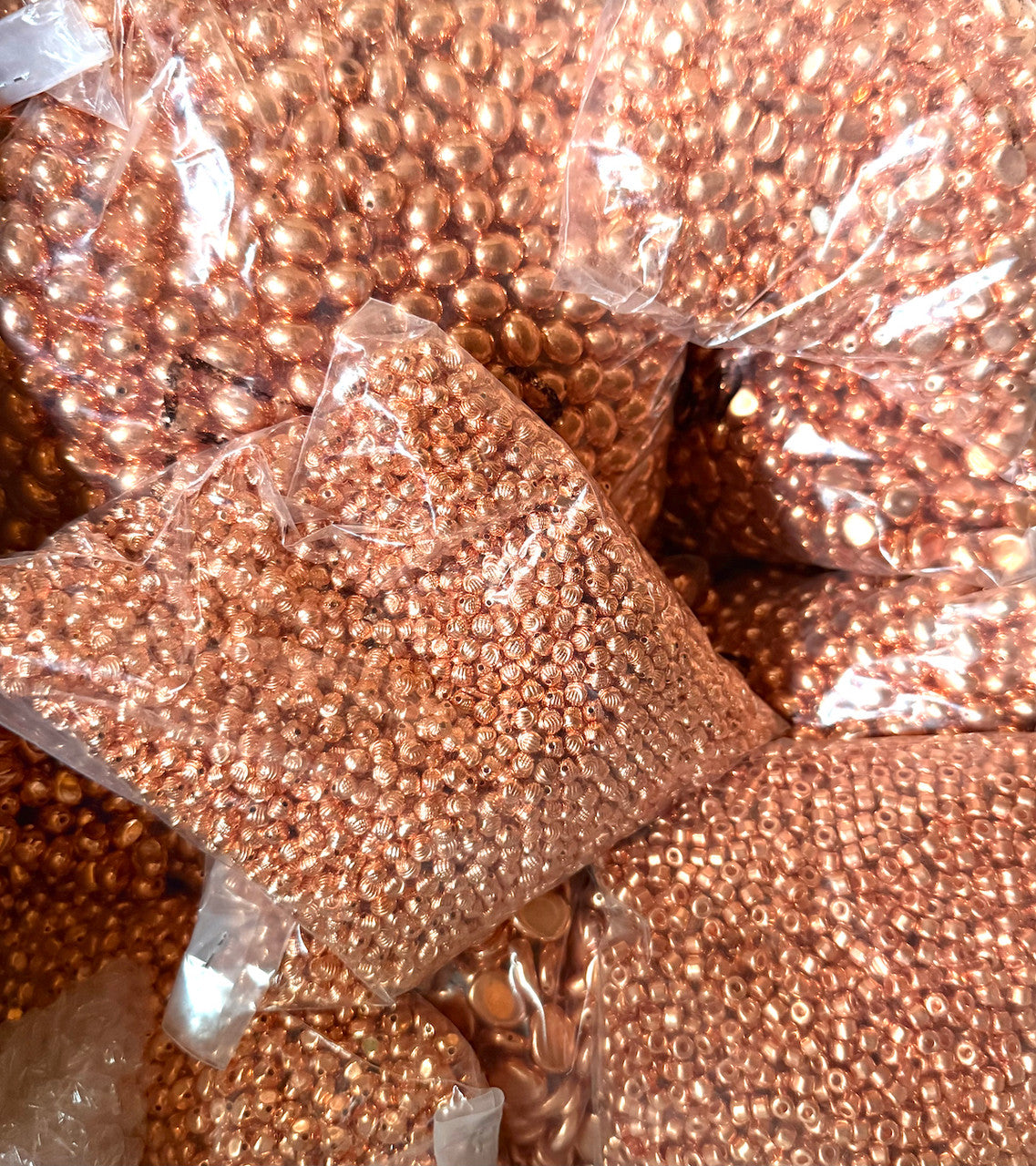 Wholesale Spacer Beads by the Pound - Rose Gold