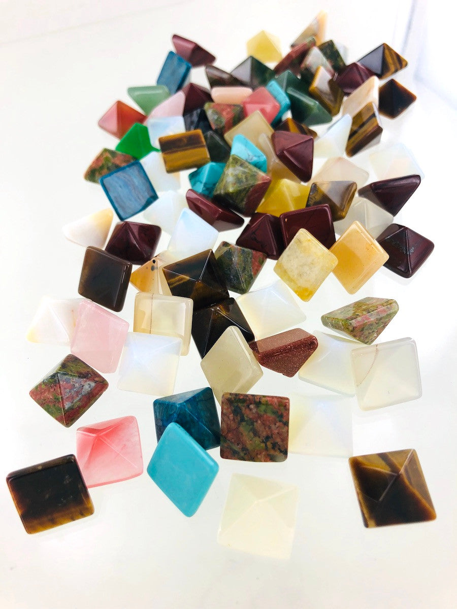 Wholesale Mini Semi-Precious Stone Pyramids by the Dozen