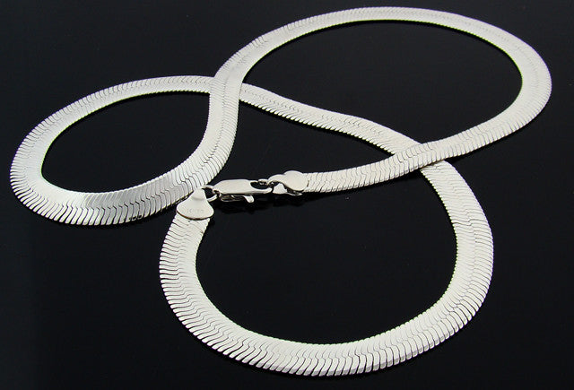 Wholesale Herringbone Chain : 24 Inch : Rhodium Plated