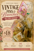Wholesale Vintage Pins by the Dozen