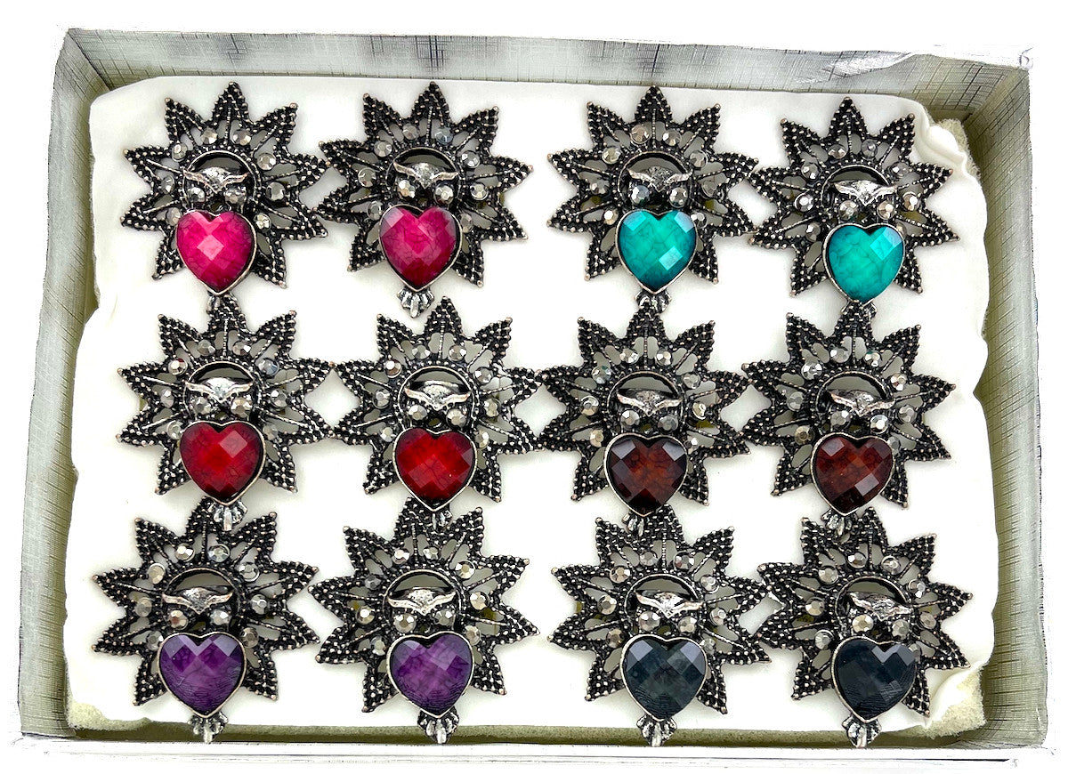 Wholesale Jewel Brights Rings by the Dozen - Owl