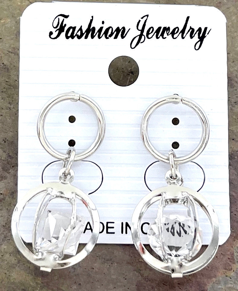 Wholesale Caged Crystal Dangle Earrings by the Dozen