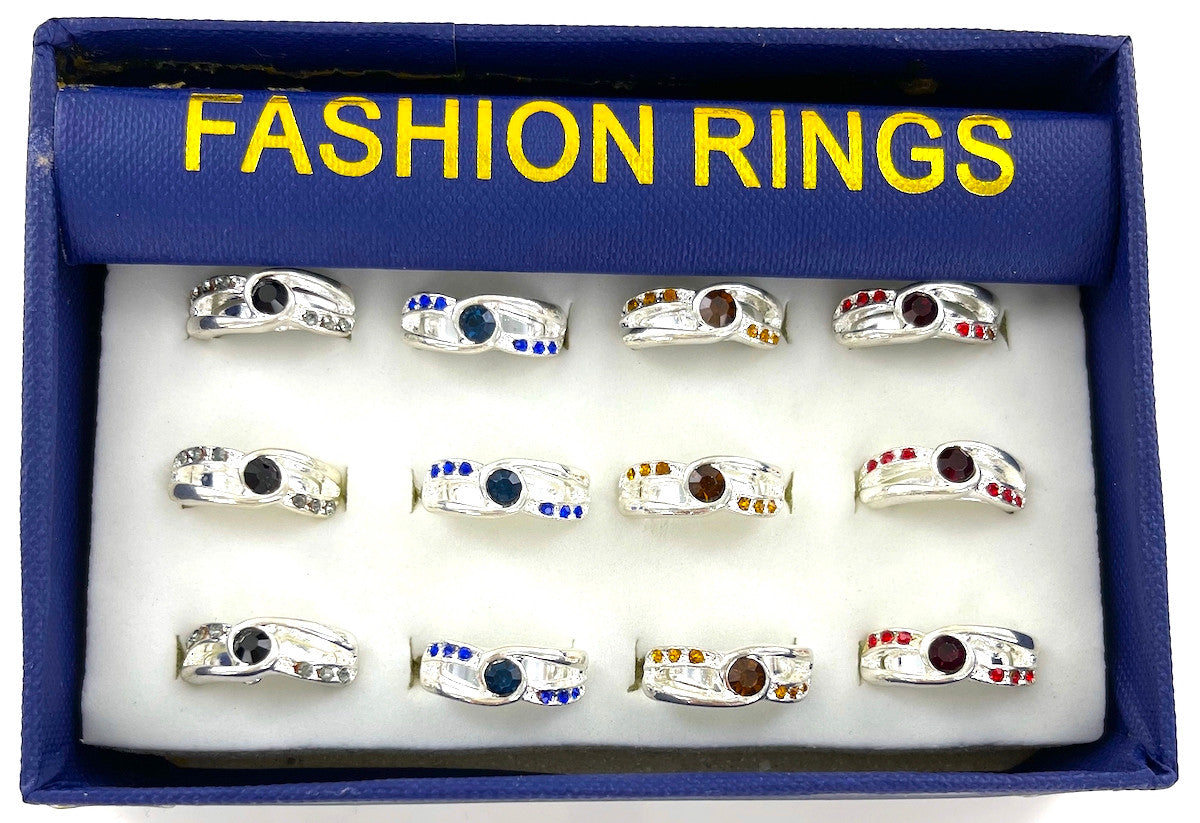 Wholesale Fashion Rings by the Dozen - Crystal Twist