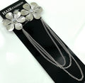 Wholesale Metal Hair Clips by the Dozen - Large Silver Flowers