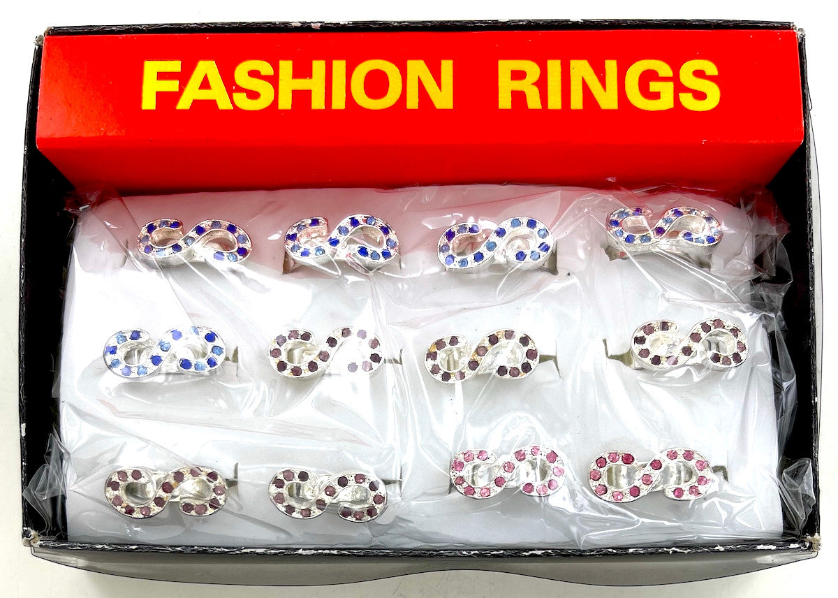 Wholesale Infinity Sparkle Rings by the Dozen - Multi Color