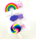 Wholesale Rainbow, Cloud, Lollipop Hair Clip Set